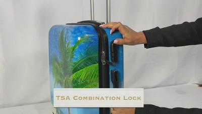 Blue Palm Tree Hard Shell 2-Piece Spinner Luggage Set