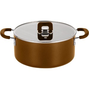 NutriChef 5 Quart Casserole With Lid - Brown - 1 of 1