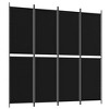 vidaXL 4-Panel Room Divider Black 78.7"x78.7" Fabric - 2 of 4