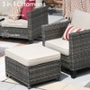 XIZZI Patio Furniture Set 7 Pieces Outdoor Conversation Sets Wicker Sectional Couch Set with Chairs for Garden Backyard Porch - 4 of 4