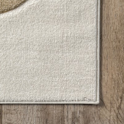 Ivory Rectangular 4' x 6' Kids Synthetic Area Rug