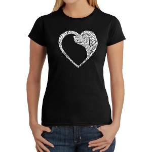 LA Pop Art Dog Heart - Women's Word Art T-Shirt - 1 of 4