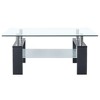Coffee Table Grey and Transparent Tempered Glass and Melamine - 4 of 4