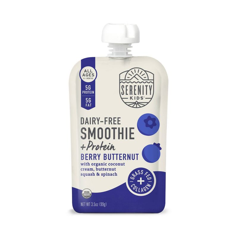 Serenity Kids Dairy Free Berry and Butternut Smoothie + Protein Baby Meals - 3.5oz, 1 of 8