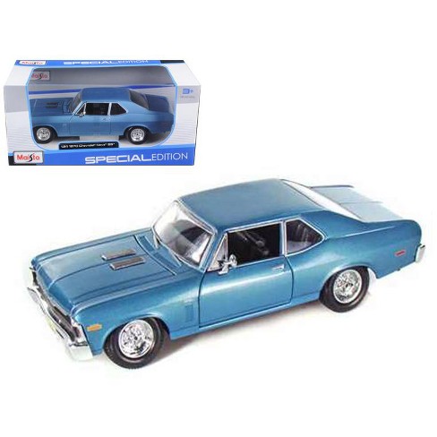 1/18 Maisto 1970 Chevrolet Nova SS Coupe Diecast Model Car Blue 31132 