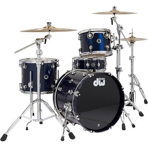 DW DWe Wireless Acoustic-Electronic Convertible 4-Piece Drum Set Bundle With 20" Bass Drum, Cymbals and Hardware Lacquer Custom Specialty Midnight - 1 of 4