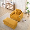 TIRAMISUBEST Corduroy Single Sofa Set - Includes Ottoman & 3 Pillows, 2 Storage Spaces, Compact Lounge Chair - 4 of 4