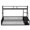 NicBex Twin/Full Size Kids Montessori Bed with Safety Fence,Floor Bed with Desk and Storage Shelves,Toddler bed for Bedroom,Off-White/Black - 4 of 4