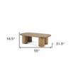 HomeRoots 55" Natural Solid Wood Oval Coffee Table - 3 of 4