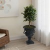 Wooakway 24" H Outdoor Urn Planters Decor Garden Pots Indoor Urn Filters Black White - 3 of 4