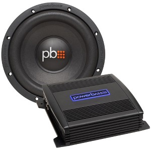 PowerBass ASA3-200.2 100 Watt x 2 @ 2-Ohm Amplifier with S-84 - 8" Single Subwoofer - 1 of 4