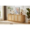 64" Wood TV Stand Rattan Doors, Adjustable Shelves, and Cable Management for Living Room - 4 of 4