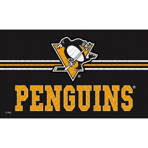 Evergreen NHL Pittsburgh Penguins Embossed Mat Cross Hatch Indoor and Outdoor Doormat - 1 of 3