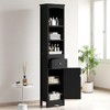 Tall Bathroom Storage Cabinet with Drawer, Adjustable Shelf & Open Shelves, Slim Freestanding Organizer - 2 of 4