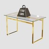 CENGHU 51" Rectangular Dining Table, Modern Minimalist Rectangular Glass Dining Table for 6,  Kitchen Table with Glass Tabletop and Metal Legs - 4 of 4