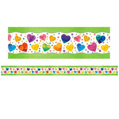 North Star Teacher Resources All Around the Board Trimmer, Watercolor Hearts, 43' (Pack of 6)