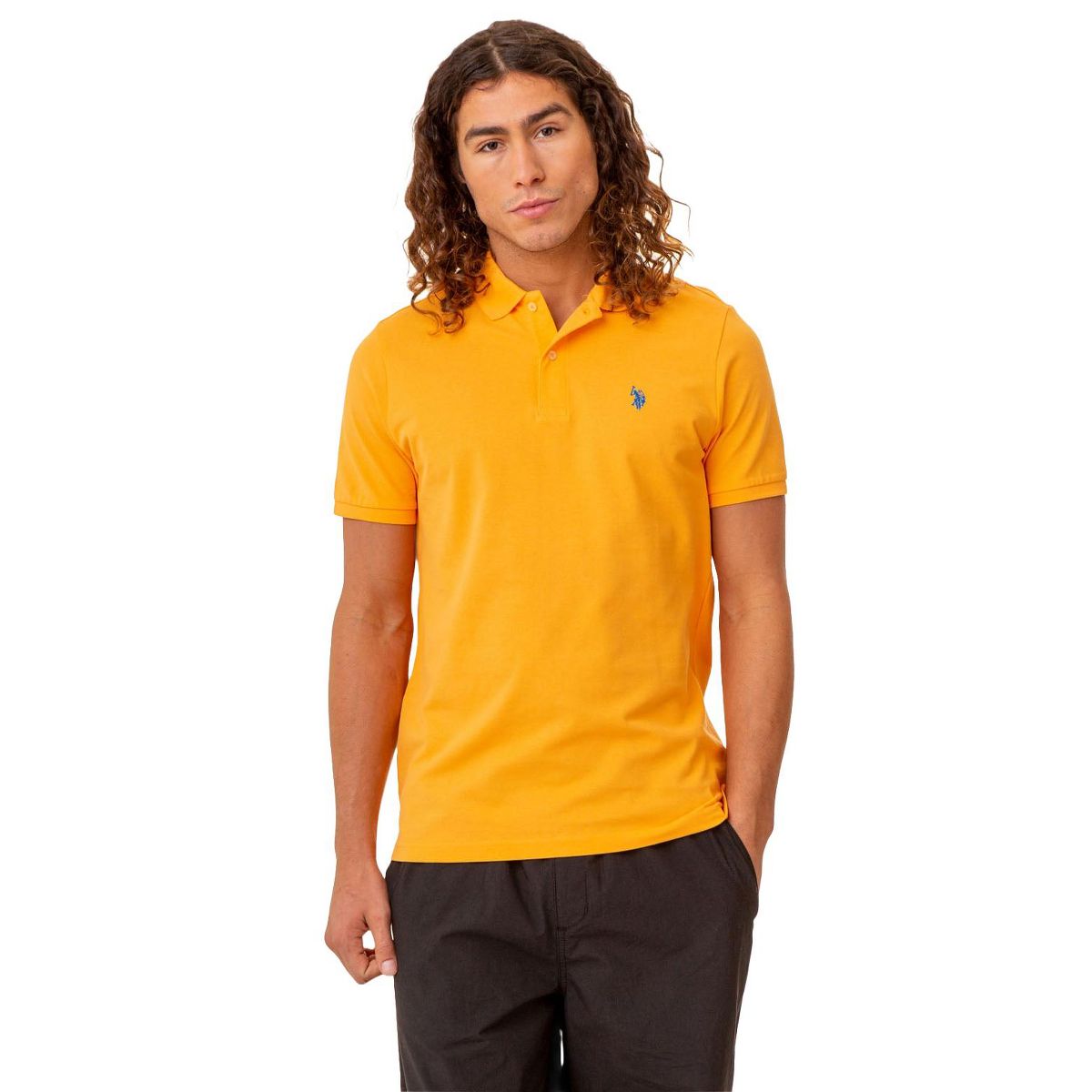 U.S. Polo Assn. Men's Classic Polo Shirt, Two-Button Closure Pique Polo Shirt, Summer Fashion Golf Shirt - thumbnail 9