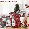 Christmas Quilt Set, Reversible Printed 3 Pieces Quilts Coverlet Bed Set Holiday Decorative Bedding, Soft Microfiber Fabric - 4 of 4