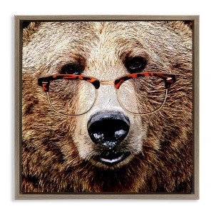 Stupell Industries Grizzly Bear with Glasses, 25" x 25" - 1 of 4