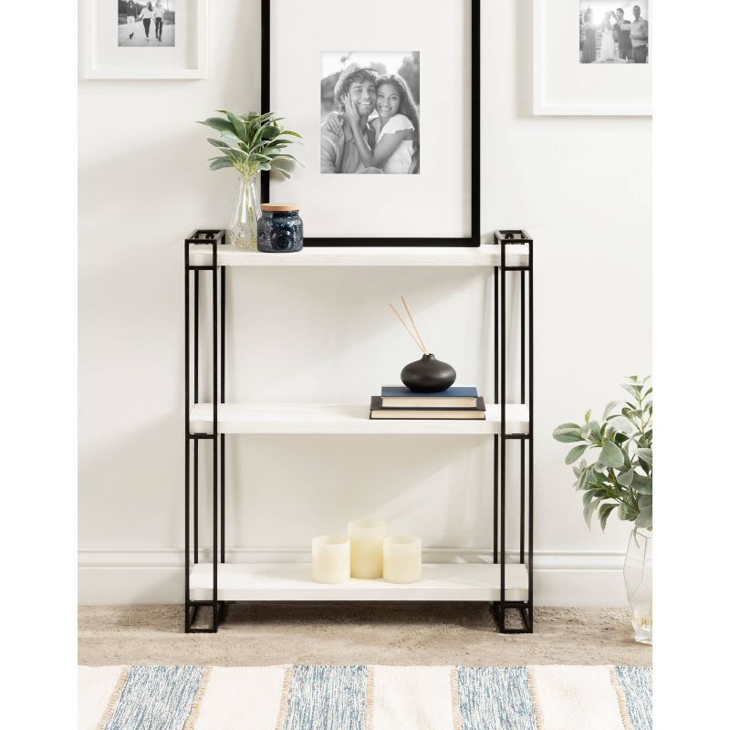 30" x 26" Lintz Wood and Metal Floating Wall Shelves - Kate and Laurel All Things Decor, 6 of 11