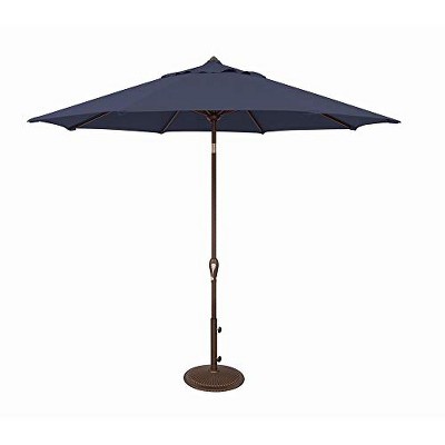 SimplyShade Aruba Modern Fabric Auto Tilt Market Umbrella in Bronze/Navy