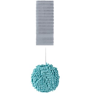 REGALWOVEN Absorbent Quick Drying Solid Decorative Hand Towels for Bathroom 14" x 30"/6" x 6" 2 Pcs - 1 of 4