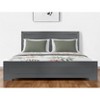 HomeRoots Gray Inlaid Panels Wood Queen Bed Frame - 2 of 4