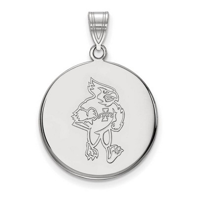 Black Bow Jewelry 10k White Gold Iowa State Cyclones NCAA Large Pendant