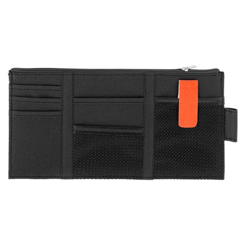 X AUTOHAUX Universal Car Truck Sun Visor Organizer Storage Pocket Pouch Case Bag for Pen CD Card Gray Orange 