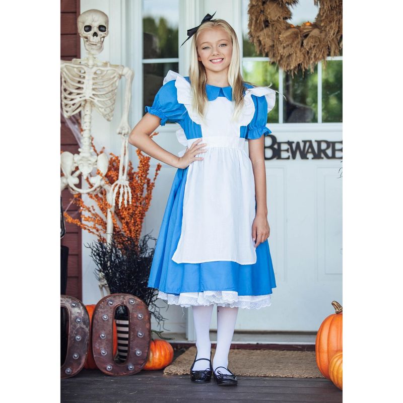HalloweenCostumes.com Girls Alice in Wonderland Deluxe Costume Dress., 2 of 12