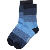Memoi Ombre Color Block Boys Cotton Blend Crew Sock Navy 9-11 - 3 of 4