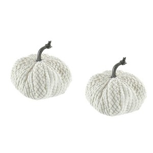 Yukimo Set of 3 Brown Pumpkin Decor, 8.3x8.3x5.5 Inch Fall Harvest Ornaments for Thanksgiving and Festival Tabletop Displays - 1 of 4