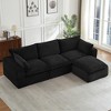 Standard Corduroy Convertible L-Shape Sectional Sofa with Plush Comfort, Multi-Functional Design, and Instant Use - 3 of 4
