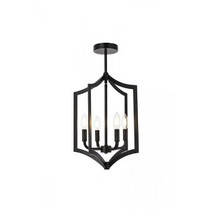Elegant Lighting Kiera 4 lights pendant in black - 1 of 4