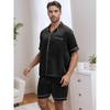 INSPIRE CHIC Men's 2 Piece Satin Pajama Sets Shirt and Shorts - 3 of 4