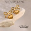 Bow Heart Dangle Earrings for Women 14kt Gold-Plated Stainless Steel by Ginger Lyne - 2 of 4