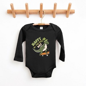 The Juniper Shop Happy St. Pat-Rex Day Baby Long Sleeve Bodysuit - 1 of 3
