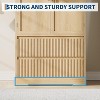 Bedroom Wooden Armoire Wardrobe Closet, Wardrobe Armoire Cabinet with Glass Doors and 2 Drawers - 3 of 4