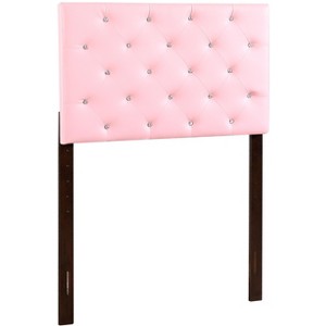 TiramisuBest Pink Twin PU Headboard, 41x3x53 inches, 13 lbs, Easy-maintain Faux Leather, Button Tufting, Adjustable Height - 1 of 4