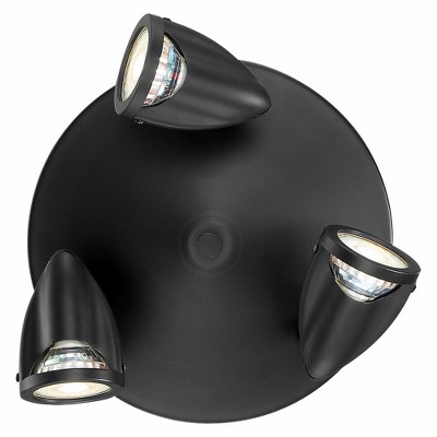 Cobra Black Metal 3-Light Adjustable LED Spotlight Flush Mount