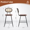 GlasFlength Dining Sets, Mid-Century Modern Bar Stool Set of 4 for Kitchen, Bar, Counyer, Brown, 16.1"*16.1"*36.8" - 3 of 4
