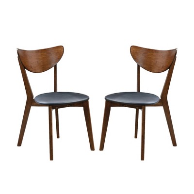 Simple Relax Set of 2 Dining Chairs in Walnut and Black