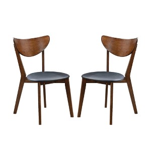 Simple Relax Set of 2 Dining Chairs in Walnut and Black - 1 of 4