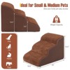 3-Tier Foam Dog Ramp Non-Slip Dog Steps Soft Pet Stairs Ladder for High Sofa Bed Grey/Brown - 3 of 4