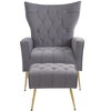 Lyngins Velvet Accent Chairs with Ottoman,Upholstered Arm Chairs for Living Room,Bedroom - 4 of 4