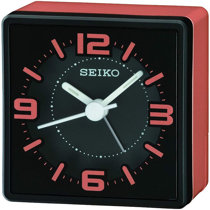 Seiko 2" Sei Modern Square Beep Bedside Alarm, 1 of 4