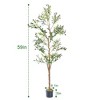 VECELO 71"/59" Artificial Olive Tree Potted Faux Green Plant Faux Olive Trees in Pot - 3 of 4