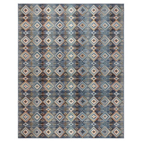 Gertmenian 8'x10' Sierra Kenna Rectangular Woven Indoor/Outdoor Area Rug Blue: UV & Water Resistant, Polypropylene - image 1 of 4