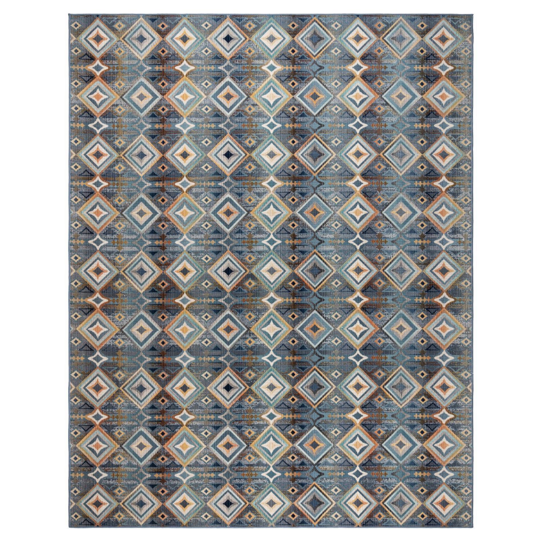 Gertmenian 5'3"x7' Sierra Kenna Rectangular Woven Rug: UV & Stain Resistant, for Patio & Living Room