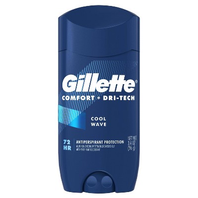Gillette Comfort + DriTech Men's Antiperspirant Deodorant Invisible Solid Cool Wave - 3.4oz 